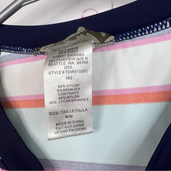 Tommy Bahama rash guard swim shirt zip up stripes Multicolor Striped Zip-Up - Picture 8 of 10